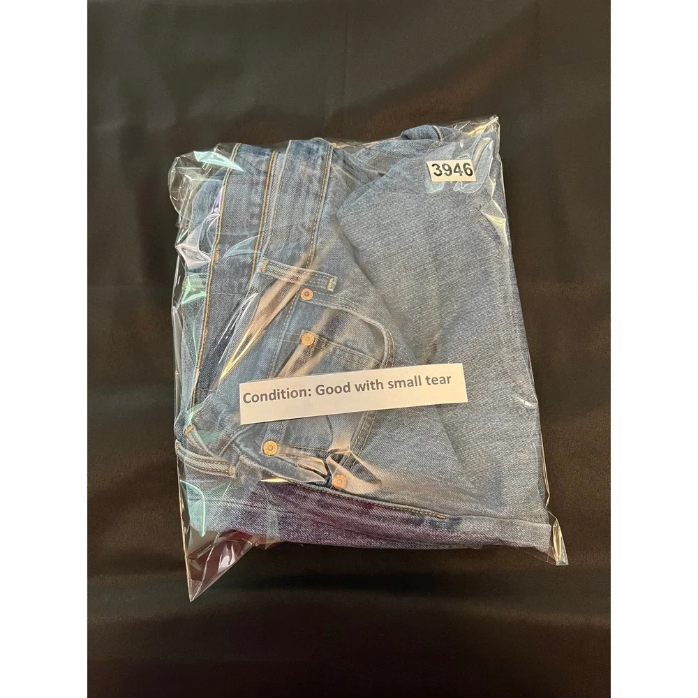 Levis 501 Original Fit Mens Jeans W44 L32 Medium Wash Blue Button Fly Straight